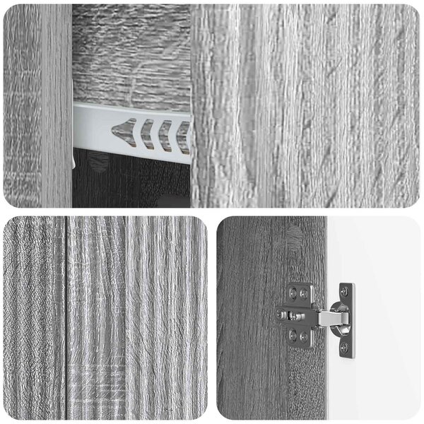 VidaXL Széf Szürke Sonoma 89 x 34,5 x 60 cm Szerelt Fa