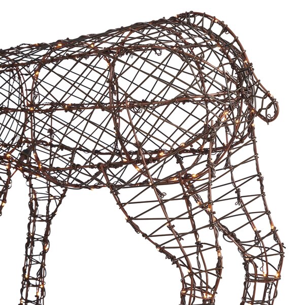 Állólámpa barna rattan rénszarvas LED-del IP44 - Flossie