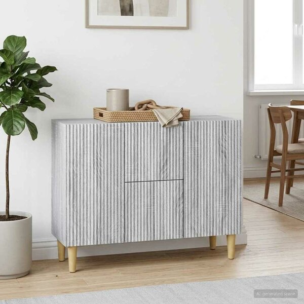 VidaXL Széf Szürke Sonoma 89 x 34,5 x 60 cm Szerelt Fa
