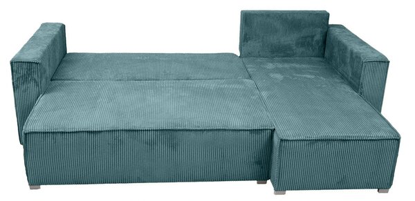 Petrolkék sarokkanapé SMART COSARO, kétoldalas + 2 párna INGYEN