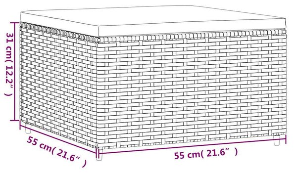 VidaXL 8 részes fekete polyrattan kerti ülőgarnitúra párnákkal