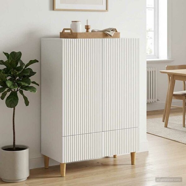 VidaXL Széf Fehér 66 x 34,5 x 95 cm Szerelt Fa