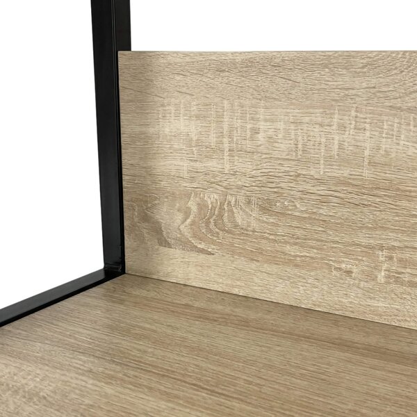 AKORD LOFT Ipari Stílusú Regál 50 cm Fém Váz Laminált Polcok Fekete/Sonoma Tölgy 6 Polcos