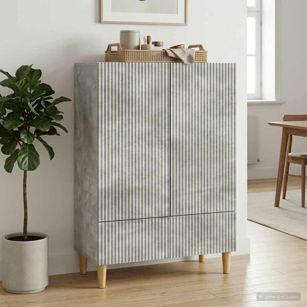 VidaXL Széf fiókkal Betonszürke 66 x 34,5 x 95 cm Szerelt Fa