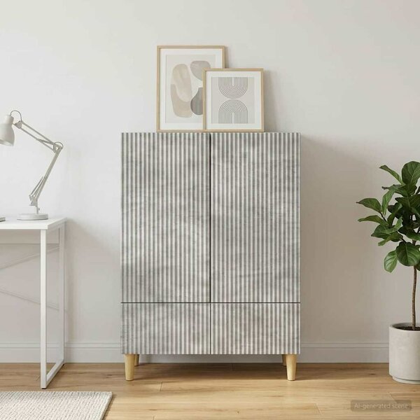 VidaXL Széf fiókkal Betonszürke 66 x 34,5 x 95 cm Szerelt Fa