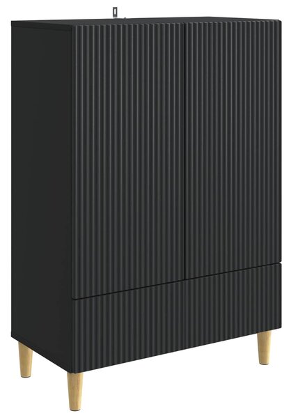 VidaXL Széf fiókkal Fekete 66 x 34,5 x 95 cm Szerelt Fa