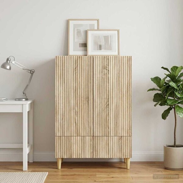 VidaXL Széf fiókkal Sonoma Tölgy 66 x 34,5 x 95 cm Szerelt Fa
