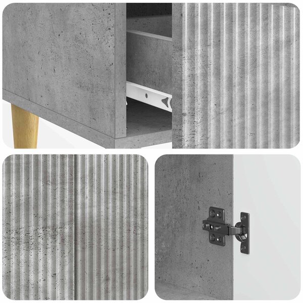 VidaXL Széf fiókkal Betonszürke 66 x 34,5 x 95 cm Szerelt Fa