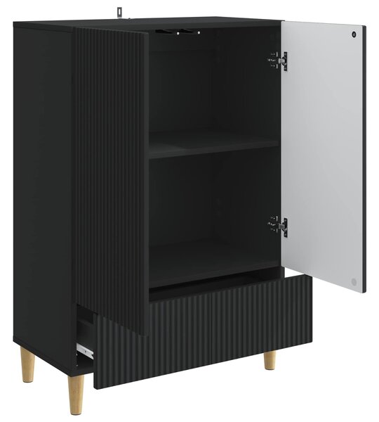 VidaXL Széf fiókkal Fekete 66 x 34,5 x 95 cm Szerelt Fa