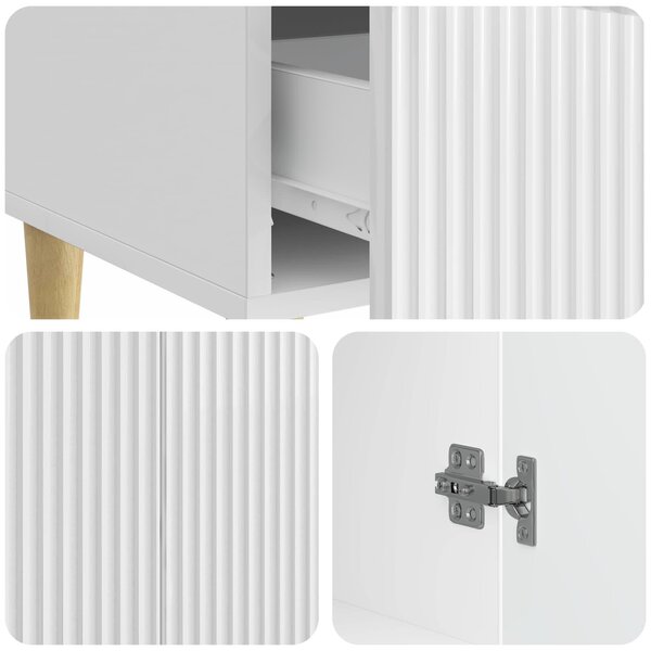 VidaXL Széf fiókkal Magasfényű Fehér 66 x 34,5 x 95 cm Szerelt Fa