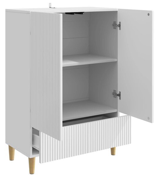 VidaXL Széf fiókkal Magasfényű Fehér 66 x 34,5 x 95 cm Szerelt Fa