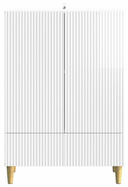 VidaXL Széf fiókkal Magasfényű Fehér 66 x 34,5 x 95 cm Szerelt Fa