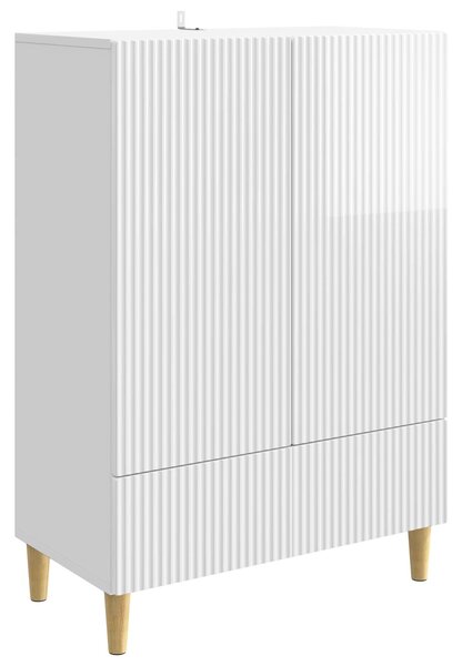 VidaXL Széf fiókkal Magasfényű Fehér 66 x 34,5 x 95 cm Szerelt Fa