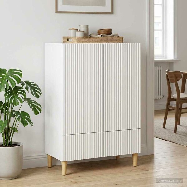 VidaXL Széf fiókkal Magasfényű Fehér 66 x 34,5 x 95 cm Szerelt Fa