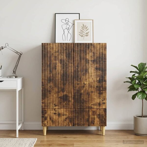 VidaXL Széf fiókkal Füstös Tölgy 66 x 34,5 x 95 cm Szerelt Fa
