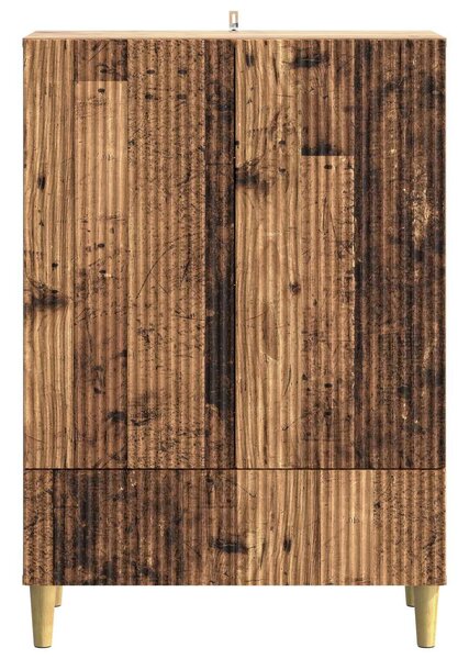 VidaXL Széf fiókkal Antik Fa 66 x 34,5 x 95 cm Szerelt Fa