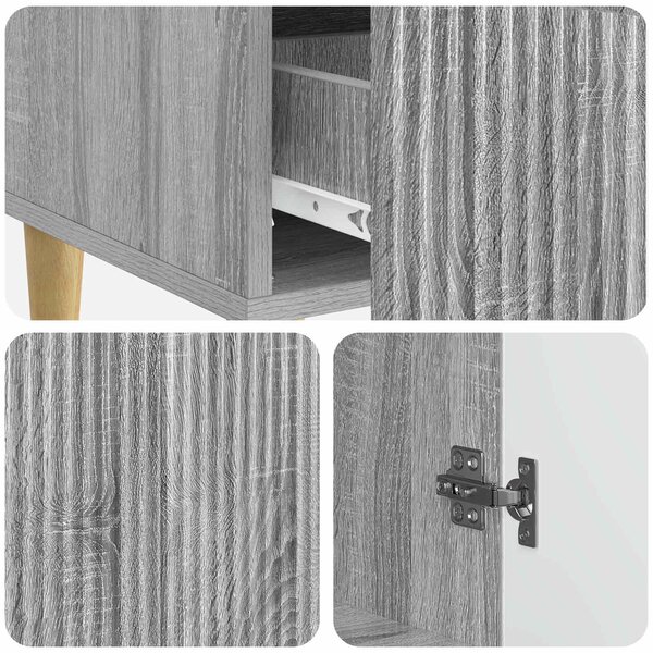 VidaXL Széf fiókkal Szürke Sonoma 66 x 34,5 x 95 cm Szerelt Fa