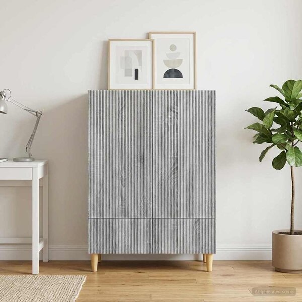 VidaXL Széf fiókkal Szürke Sonoma 66 x 34,5 x 95 cm Szerelt Fa