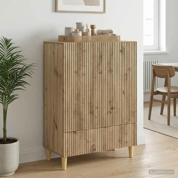 VidaXL Széf Kézműves Tölgy 66 x 34,5 x 95 cm Szerelt Fa