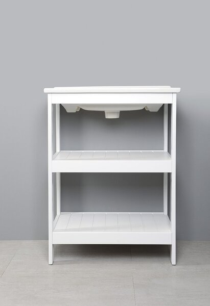 Aqualine Aqualine, ETIDE polcos mosdó 61,5x85x44 cm, matt fehér, ET610