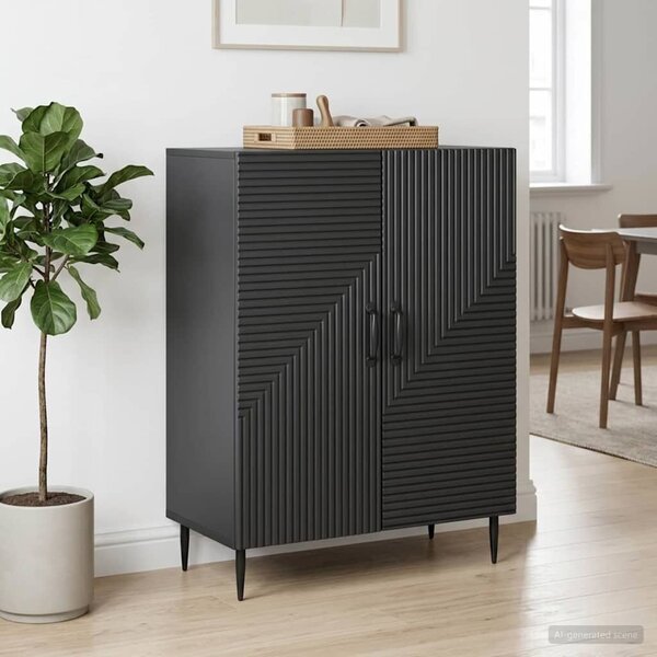 VidaXL Széf Fekete 66 x 34,5 x 89,5 cm Szerelt Fa