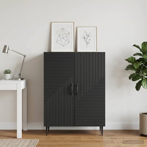 VidaXL Széf Fekete 66 x 34,5 x 89,5 cm Szerelt Fa
