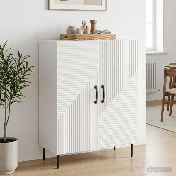 VidaXL Széf Magasfényű Fehér 66 x 34,5 x 89,5 cm Szerelt Fa