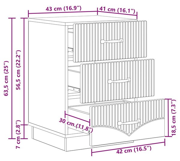 VidaXL Éjjeliszekrény Magasfényű Fehér 43 x 41 x 63,5 cm Szerelt Fa