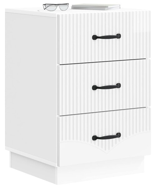 VidaXL Éjjeliszekrény Magasfényű Fehér 43 x 41 x 63,5 cm Szerelt Fa