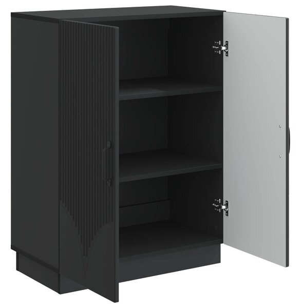 VidaXL Széf Fekete 66 x 34,5 x 87 cm Szerelt Fa
