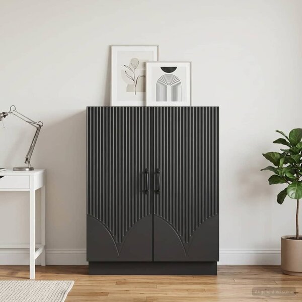 VidaXL Széf Fekete 66 x 34,5 x 87 cm Szerelt Fa