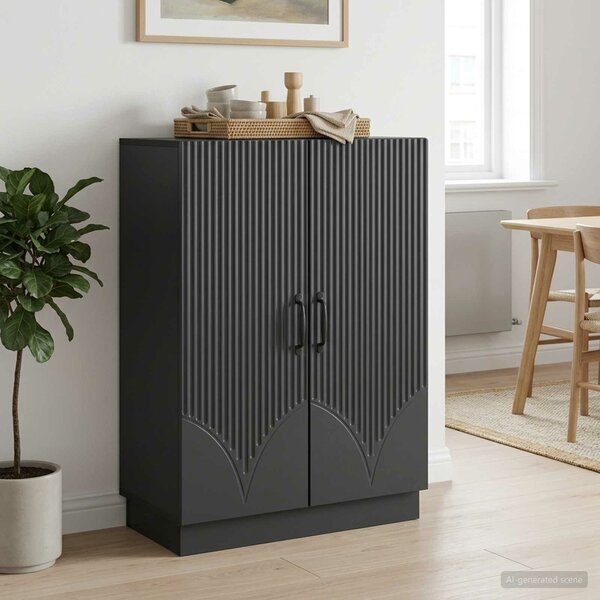VidaXL Széf Fekete 66 x 34,5 x 87 cm Szerelt Fa