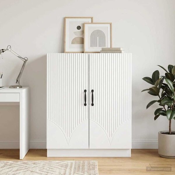 VidaXL Széf Magasfényű Fehér 66 x 34,5 x 87 cm Szerelt Fa