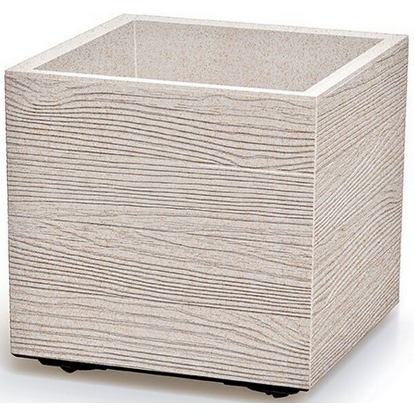 MADERA SQUARE ECO WOOD virágtartó 28,8 cm, fehér