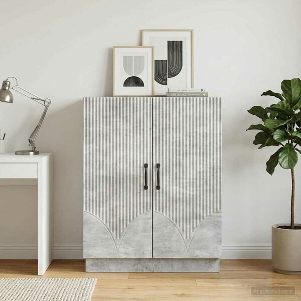 VidaXL Széf Betonszürke 66 x 34,5 x 87 cm Szerelt Fa