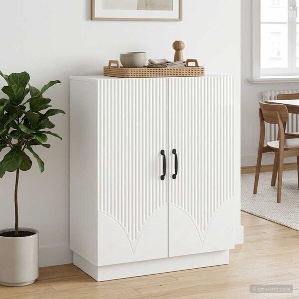 VidaXL Széf Magasfényű Fehér 66 x 34,5 x 87 cm Szerelt Fa