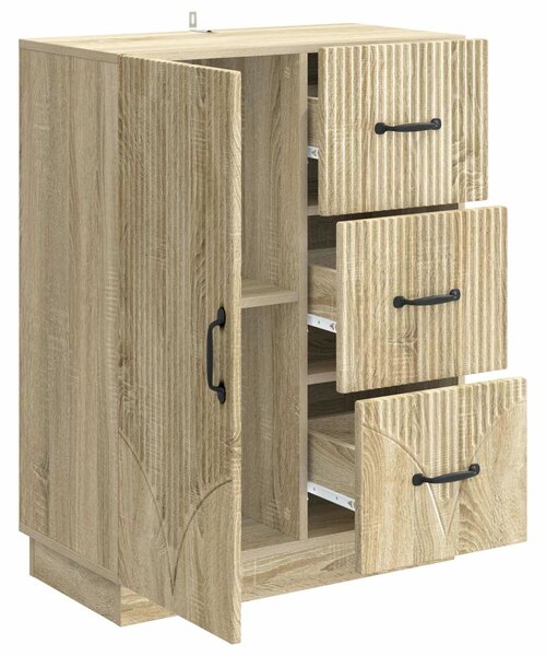 VidaXL Széf fiókkal Sonoma Tölgy 66 x 34,5 x 87 cm Szerelt Fa