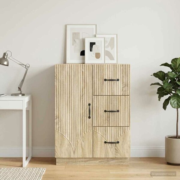 VidaXL Széf fiókkal Sonoma Tölgy 66 x 34,5 x 87 cm Szerelt Fa