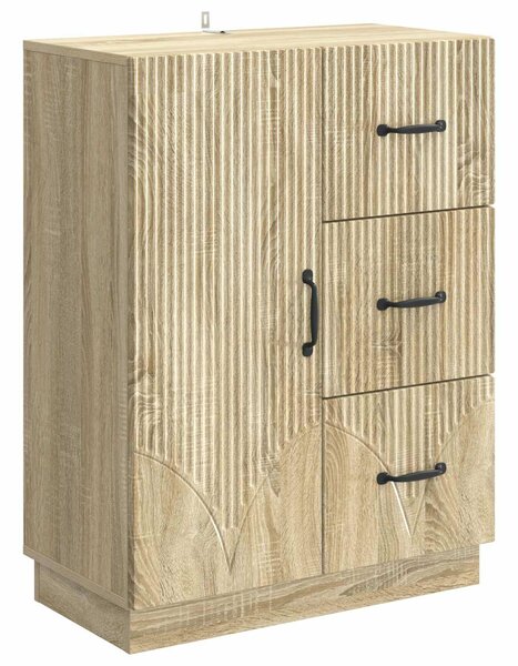 VidaXL Széf fiókkal Sonoma Tölgy 66 x 34,5 x 87 cm Szerelt Fa