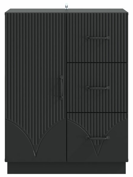 VidaXL Széf fiókkal Fekete 66 x 34,5 x 87 cm Szerelt Fa