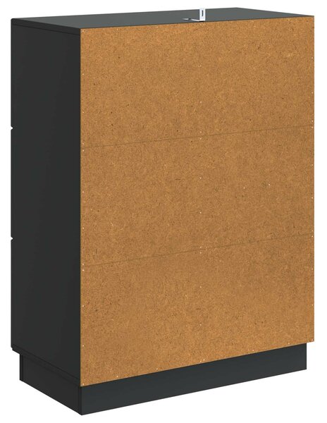 VidaXL Széf fiókkal Fekete 66 x 34,5 x 87 cm Szerelt Fa