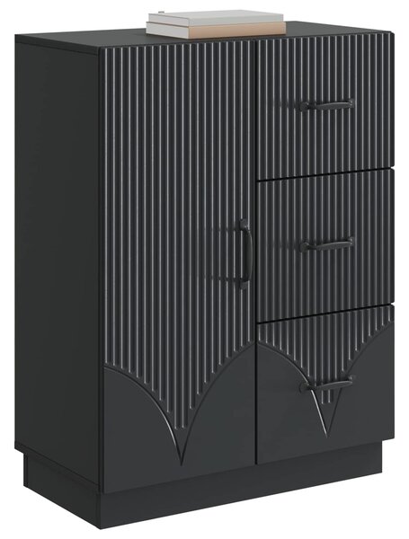 VidaXL Széf fiókkal Fekete 66 x 34,5 x 87 cm Szerelt Fa