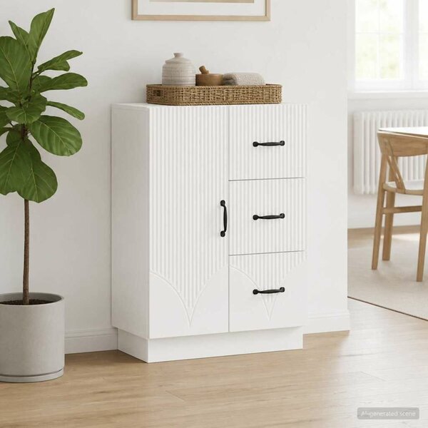 VidaXL Széf fiókkal Magasfényű Fehér 66 x 34,5 x 87 cm Szerelt Fa
