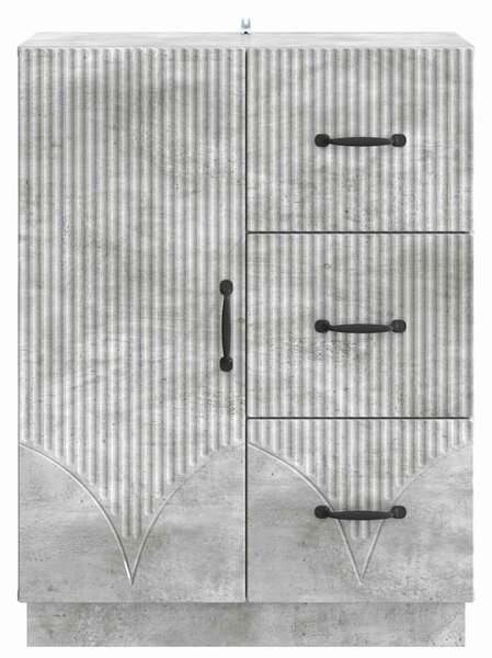 VidaXL Széf fiókkal Betonszürke 66 x 34,5 x 87 cm Szerelt Fa