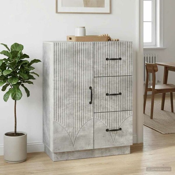 VidaXL Széf fiókkal Betonszürke 66 x 34,5 x 87 cm Szerelt Fa