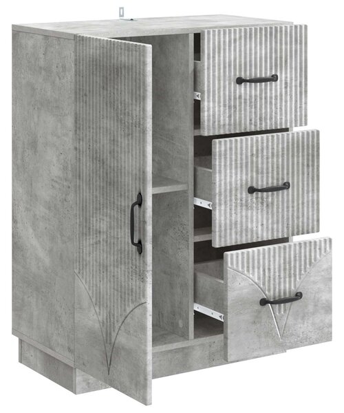 VidaXL Széf fiókkal Betonszürke 66 x 34,5 x 87 cm Szerelt Fa