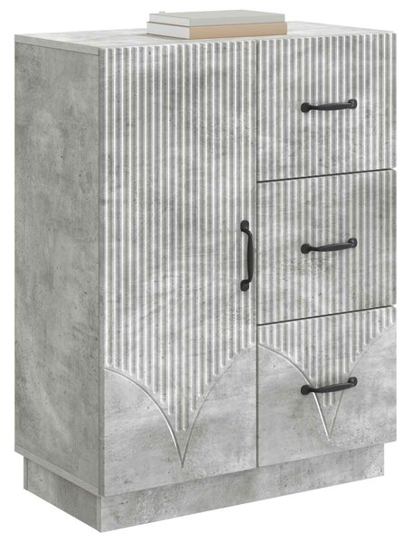 VidaXL Széf fiókkal Betonszürke 66 x 34,5 x 87 cm Szerelt Fa