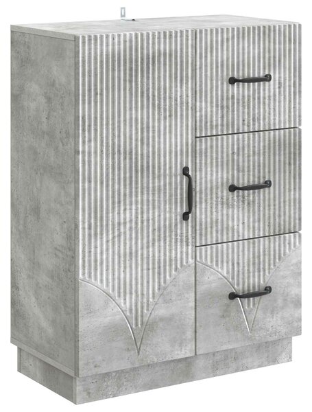 VidaXL Széf fiókkal Betonszürke 66 x 34,5 x 87 cm Szerelt Fa