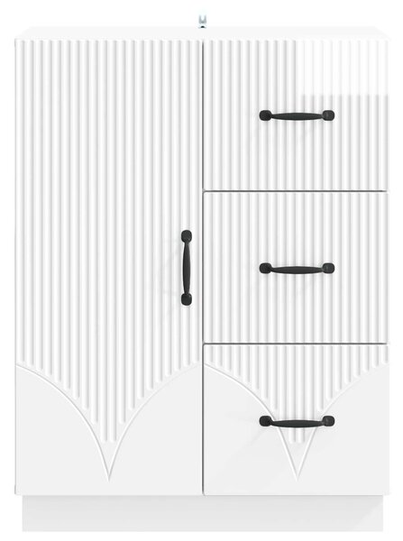 VidaXL Széf fiókkal Magasfényű Fehér 66 x 34,5 x 87 cm Szerelt Fa