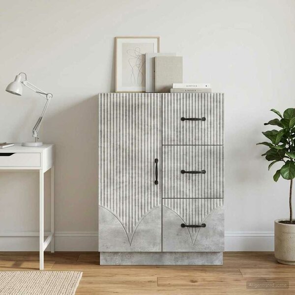 VidaXL Széf fiókkal Betonszürke 66 x 34,5 x 87 cm Szerelt Fa